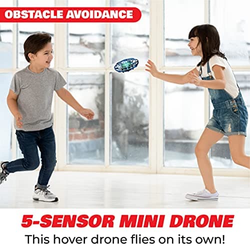 Force1 Scoot Hand Operated Drone for Kids or Adults - Hands Free Motion Sensor Mini Drones, Easy LED Indoor Rechargeable UFO Toy Flying Orb Ball Drone Toys for Boys and Girls (Blue)
