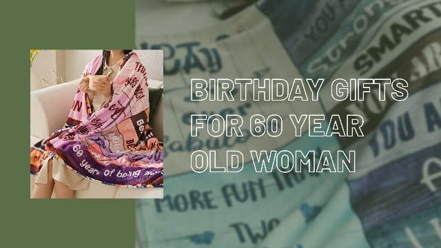 60th Birthday Gifts for Women, 1965 Blanket with Gift Box, Gifts for 60 Year Old Women, Happy 60 Birthday Gifts Ideas, for Woman Turning 60 Decorations 60"x50"