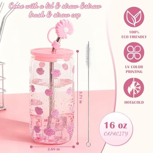 Birthday Gifts for Women, Teen Girls, Her, Unique Happy Birthday Gift Baskets for Best Friend Sister Daughter, Women Christmas Gifts Box for Girl Wife Girlfriends,14pcs Rose Gift Set(Pink)