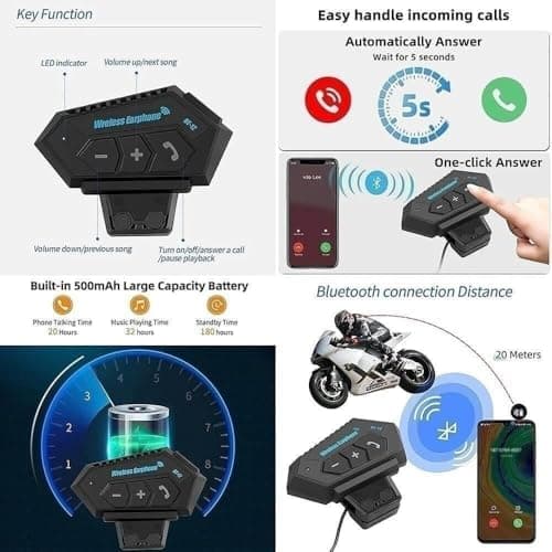 Bluetooth Modular Motorcycle Helmet DOT Approved Full Face Flip up Anti-Fog Double Visor Helmet Street Bike Helmet Built-in Dual Speaker with Microphone