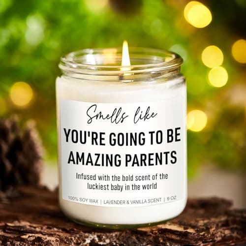 Cute Candle, New Parents Gifts for Couples, New Mom & Dad - Funny Christmas, Pregnancy, Gender Reveal Gifts for Parents to Be, Expecting Mom, 1st Time Mommy to Be, New Dad - 9 oz