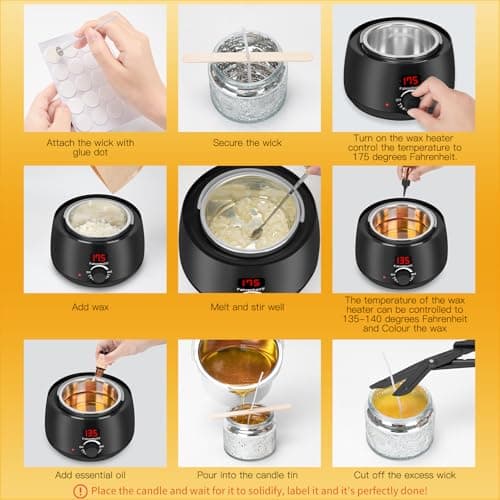 Candles Making Kit Supplies with Digital Soy Wax Melt Warmer Candle Making Complete Kit for Adults Beginners Starters WITOROR Candle Making Kit, Scented Candles Making Kit for Adults DIY B0D66WD6FG