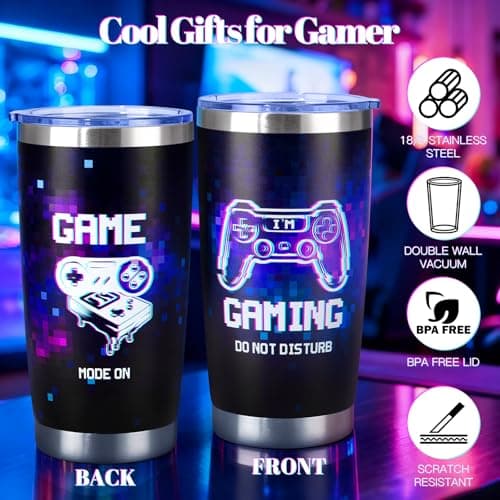 Gamer Gifts for Men Teens Boys, Cool Gaming Gift Bulk Set for Game Lover, Gaming Mugs, Teen Boy Gift Gaming Stuff, Birthday Valentine Christmas Gifts for Gamers Men Girl Boyfriend Husband Teenage Idea