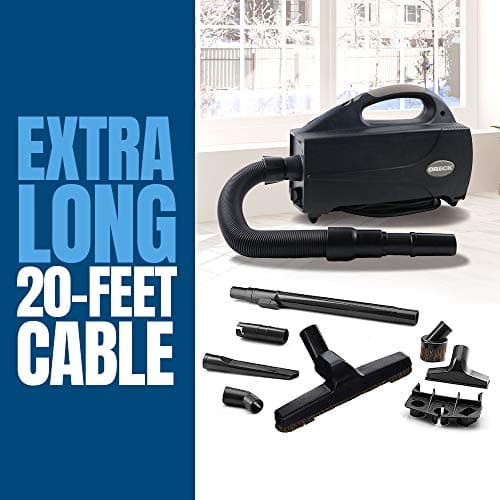 Oreck Compact Canister Vacuum Cleaner, Portable Handheld Vacuum for Carpet and Hard Floors, Lightweight, Powerful Suction with Versatile Tools, Corded Canister Vacuum Cleaners for Home Use