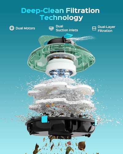 (2026 Upgrade) Cordless Robotic Pool Cleaner, Lasts 80 Min, Automatic Vacuum for Above-Ground Pools up to 650 Sq.ft, Portable, Self-Parking, Transparent Green