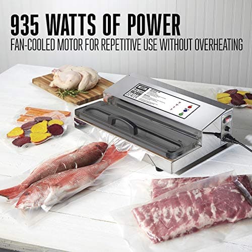 Weston Brands Vacuum Sealer Machine for Food Preservation & Sous Vide, Extra-Wide 5mm Bar for Sealing Bags up to 16" Wide, 935 Watts, Commercial Grade Pro 2300, Stainless Steel (65-0201)