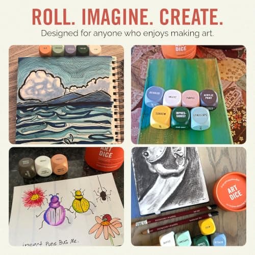 The solution to artist's block – Roll to decide what to draw or paint – Fun, Unique Gift for Artists of All Levels Two Tumbleweeds Art Dice - Drawing & Painting Prompts, Set of 9 dice B0BKTNJ24Z