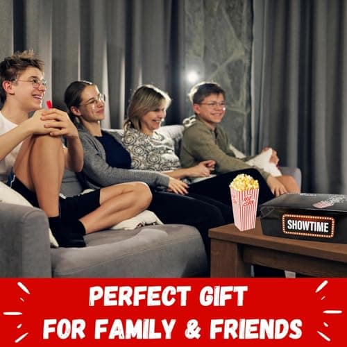 Movie Night Gift Basket – 42-Piece Gift Box with Popcorn, Candy, Snacks & Bingo – Birthdays, Date Night, Family, Kids, Adults, Mom, Dad, Teens, Christmas, Mothers Day, Fathers Day, Raffle & Fundraiser