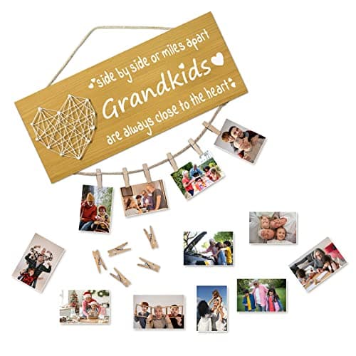 Christmas Gifts for Grandma Grandpa from Granddaughter Grandson - Grandkids Picture Frame for Grandmother Grandfather Grandparent for Mothers Day Fathers Day Grandparents Day Birthday Thanksgiving
