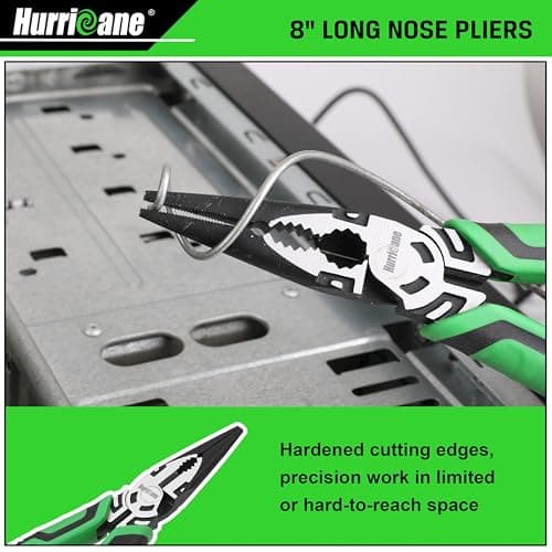 HURRICANE 3-Piece Pliers Set - Heavy-Duty with 8-Inch Linesman, Needle Nose Pliers and 6-Inch Diagonal Cutters for Basic Repair