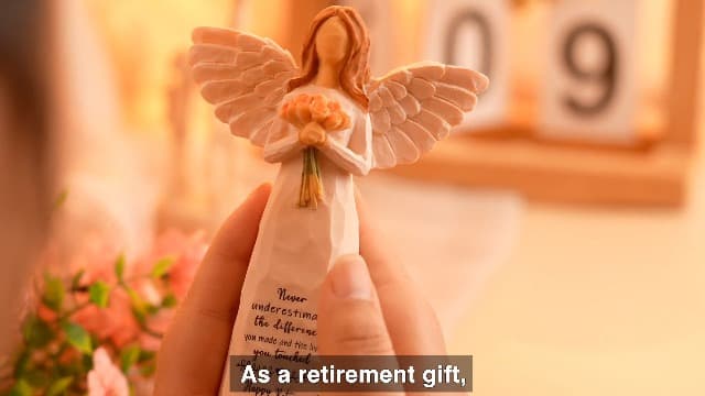 Retirement Gifts for Women, Happy Retirement Party Decorations, Retired Gifts for Teachers Coworkers Nurses Friends Sisters Retirement Gift for Woman, 5.5” Resin Angel Figurine - Retirement Gifts B0DF368QNW