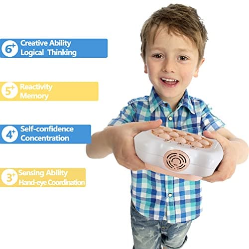 Pop The Target! Handheld Speed Push Game Machine: A Fun Multiplayer Game for Family. Sensory Fidget Toy Christmas Toys Gifts for 6 7 8 9 10 11 12 Years Old Kids Road Trip Car Games Kids White