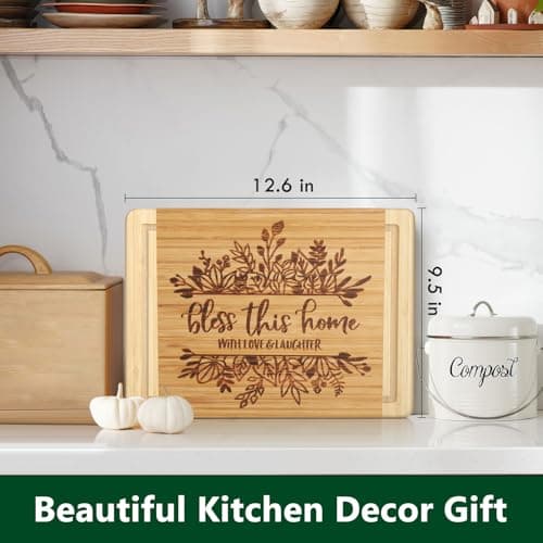 House Warming Gifts New Home, Engraved Cutting Board Housewarming Gifts, New Home Gift Ideas for New Homeowner, New House Gifts for Women Men Couple Neighbor Friend Family - Bless This Home