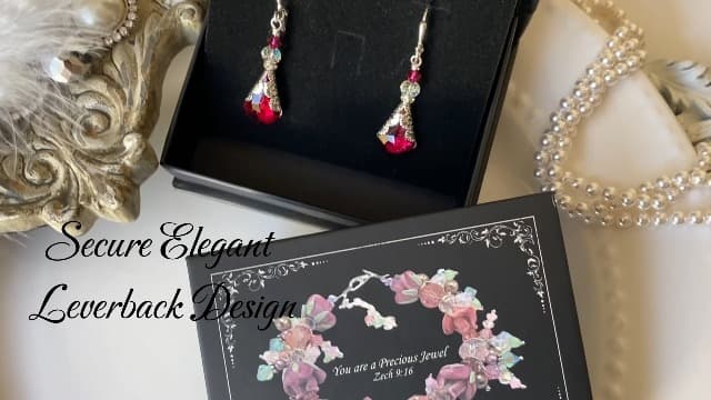 HisJewelsCreations Antique Inspired Vintage Victorian Dangle Drop Earrings for Women - Colored Austrian Crystal Leverback Earrings - Jewelry Gift for Her