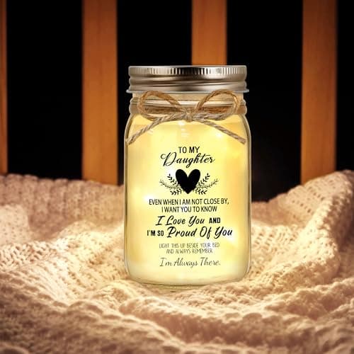 Gift for Daughter, Daughter Birthday Gifts from Mom Dad, Mother Daughters Gift, Daughters Gifts Mother's Day Graduation Decorative Jar Light Night