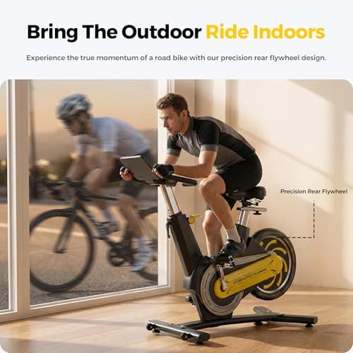 Compact Exercise Bike for Small Spaces, Quiet Rear Flywheel Stationary Bike for Home, 7-Level Lever Resistance, Soft Seat Indoor Cycling Bike for Petite to Medium Frames (<26dB)