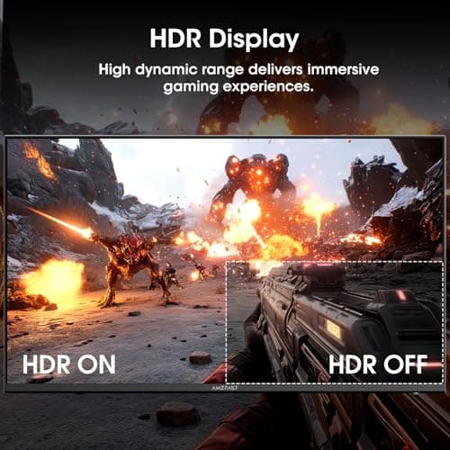 Amzfast 24 Inch Gaming Monitor 200Hz FHD 1080p Fast IPS Computer Monitor, 110% sRGB 1ms HDR Support Adaptive Sync, Eye Care VESA Mount HDMI 2.0 | Display Port 1.4 White Monitor, AMZG24X1W