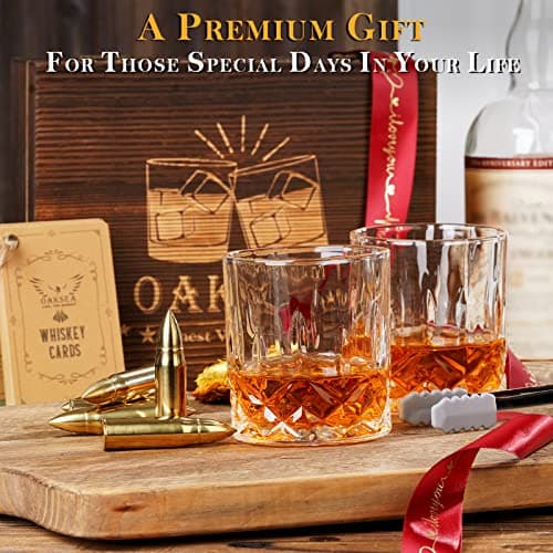 Gifts for Men Dad Husband, Christmas Anniversary Birthday Gifts for Him Boyfriend, Reusable Stainless Steel Whiskey Stones and Whiskey Glasses Set, Cool Burbon Scotch Cocktail Set Gifts