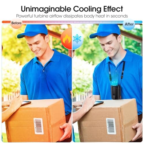Heelkl 2026 AI Portable Fan Rechargeable, 4-Speed Strong Airflow, Personal Waist Fan with up to 25H of Working Time, Hands-Free Hanging Neck Fan, Wearable Belt Fan for Camping, Outdoor, Jobsite B0CZ3QR58B