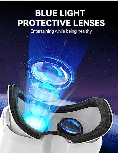 TECKNET VR Headset for Phone, Virtual Reality Headsets with HD 110°FOV Anti-Blue Light Lenses & Adjustable Gears, 3D VR Headset for Kids Compatible iPhone Samsung Android 4.7-7.2"
