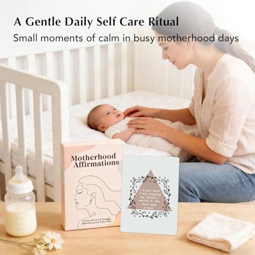 For New Moms After Birth, First-Time Moms & Baby Showers, A Thoughtful Self-Care and Encouragement Gift Push Presents for New Mom, Affirmation Cards & Amethyst Worry Stone B0GT8Z9ZP3