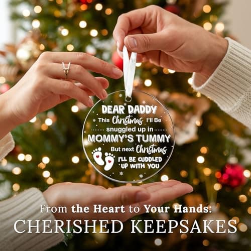 HEXMOZ First Time Dad Gifts - New Dad Gifts - Bumps First Christmas Ornament - Pregnancy Announcement for Husband, Soon to Be Daddy, 1st Time Daddy Gift - Expecting Baby on The Way