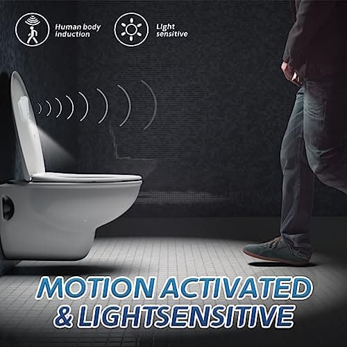 OriGlam Motion Sensor Toilet Night Light, Motion Sensor Light for Bowls, Motion Activated Toilet Night Light, Novelty Light for Bathroom Fun Gifts Bathroom Accessory