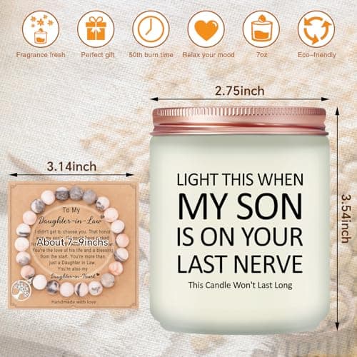 Mothers Day Gifts for Daughter in Law from Mother in Laws, Lavender Scented Soy Candle Daughter in Law Gifts, Christmas Wedding Birthday Gifts Candle B0DB8CL6PP