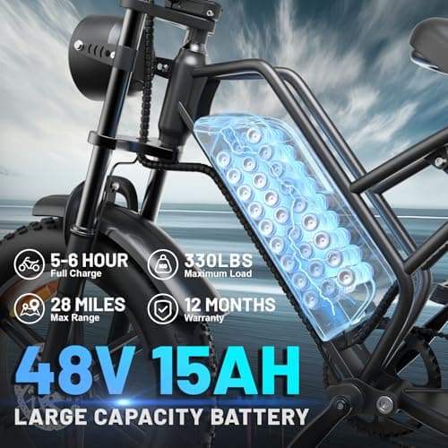 Fat Tire Electric Bike - Foldable E-Bike with Shock Absorption, Throttle Control, LCD Display, and Long Battery Life for Urban Commuting