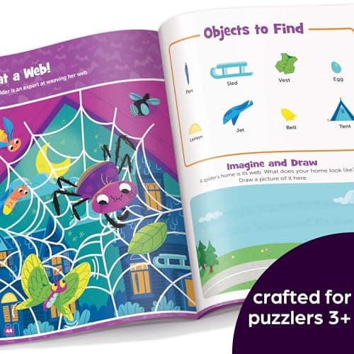 Halloween Hidden Pictures Puffy Sticker Playscenes: Halloween Activity Book for Kids 36 Featuring Over 175 Hidden Objects, 50 Reusable Puffy Stickers ... Games (Highlights Puffy Sticker Playscenes)