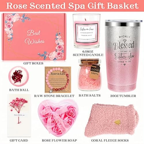 Sister in Law Gifts, Best Sister in Law Birthday Gifts, Mother's Day, Wedding Or Thanksgiving Day Best Gifts for Sister-in-Law, Sister-in-Law Spa Gift Basket Set