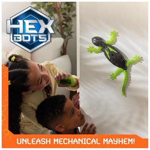Lizard RC Toy, Wall Climbing Technology, Realistic Limbs, Easy to Use Remote, Prank Toys & Gifts for Kids Ages 4+ HEX BOTS Wall Crawler Gecko Rechargeable Remote Control Toy B0CSFPL6JN