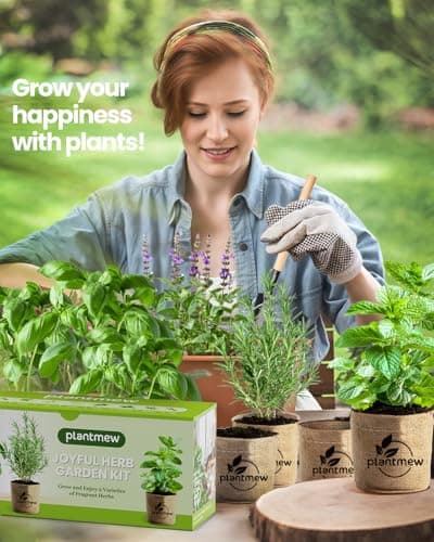 Christmas Gifts for Mom, Women, Her - 9 Herb Indoor Garden Starter Kit with Pots, Soil & Tools - Unique Birthday Gifts for Women, Housewarming Present for Wife - Grow Kitchen Windowsill Herbs