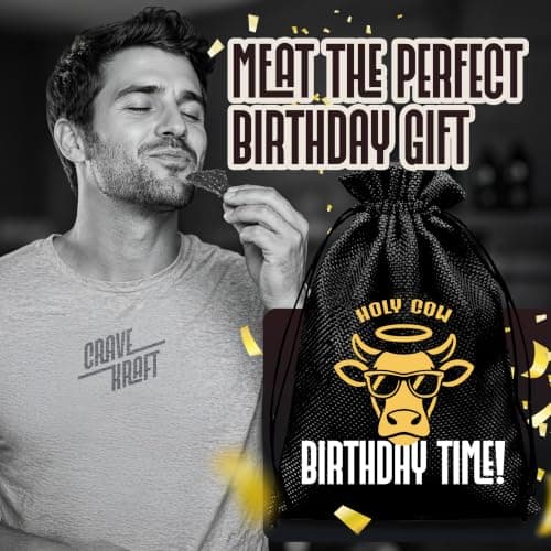 Mens birthday gift ideas: Jerky birthday basket & happy birthday gift card - birthday gifts for men & husband birthday gift Jerky Birthday Gift Basket - Birthday Gifts for Men, Dad Birthday Gift Idea B0HDWSKW5Q