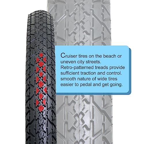 26x2.125 Cruiser Bike Tires: MOHEGIA 2-Pack 26 Inch Folding Tires with Pair Bike Tubes & Tire Levers Replacement Set for Beach Cruiser and Urban Commuting Bicycle