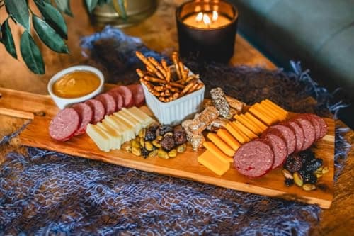 Dan the Sausageman Grizzly 12 Item Meat and Cheese Gift Basket with Summer Sausage, Assorted Cheeses & Crackers - Gourmet Snacks for Gifting
