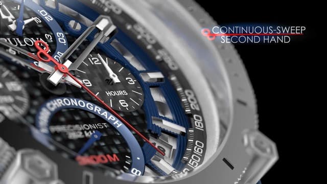 Bulova Men's Icon High Precision Quartz Chronograph Watch, Curved Mineral Crystal