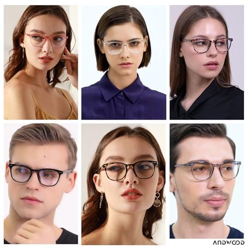 ANDWOOD Blue Light Blocking Glasses Women Men Computer Small Face Clear Bluelight Blocker Eyeglasses Frame