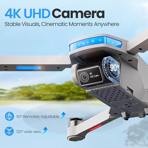 PLEGBLE GPS Drones with Camera for Adults 4K, Brushless Motor FPV Drone with Auto Return, Follow Me,Tap Fly & Circle Fly, Under 249g, 46 Mins Flight, Foldable Drone for Adults Beginners