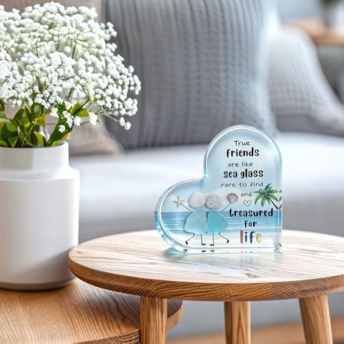 Friends Gifts Quote Heart Keepsake, Friendship Gift for Your Bestie, Soul Sister & Female Companion | Uplifting Emotional Support Present for Women, Birthday Gift Idea & Treasured Appreciation Token B0GJD78ZF9