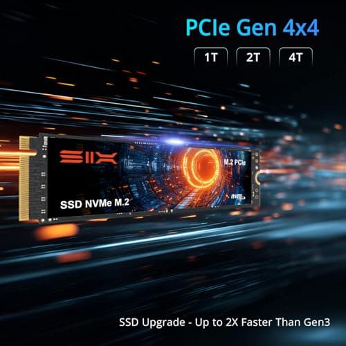 SIX NVME M.2 SSD PCIe 4.0-1TB m.2 2280 ssd, Read UP to 7350MB/s 1TB for Gaming PS5 Memory Storage Expansion with Heatsink, Internal Solid State Hard Drive PCIe gen 4x4 Nvme for Laptop Desktop pc