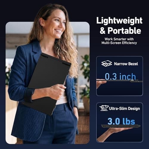Vixtan 14" Triple Laptop Screen Extender, 3.0 lbs Lightweight FHD IPS Portable Monitor for Laptop, USB-C Plug & Play Multi Screen Attachment for 13-17.3" laptops with Windows/Mac/Chrome
