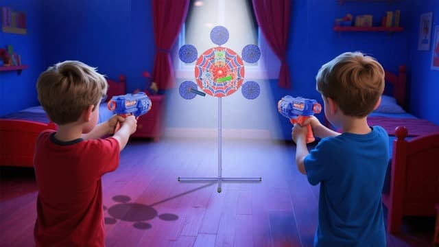 Shooting Games Toys for Nerf Gun Party, Shooting Targets with 2 Toy Guns 40 Foam Darts Kids Outdoor Indoor Toys for Birthday Easter Xmas Gifts for 4 5 6 7 8 9 10+ Year Old Boys Kids