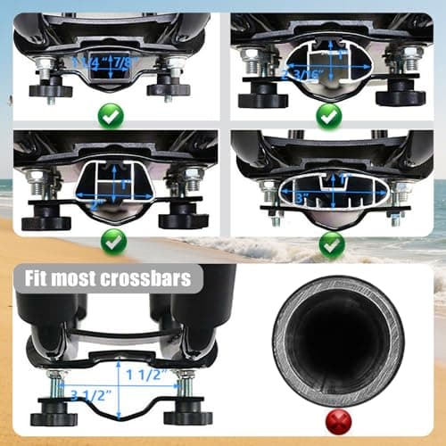 Kayak Roof Rack for 2 Kayaks Carrier, Kayak J Bar Hooks Roof Mount Racks for Universal Cars, SUV, Truck, Set of 4 Racks
