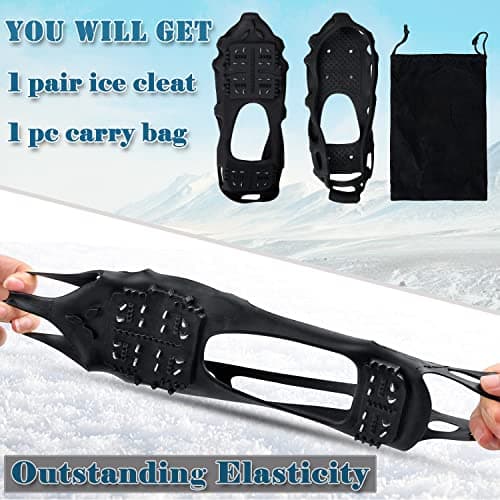 Shaddock Fishing Ice Snow Traction Cleats Crampons Anti-Slip Snow Shoes Cleats Walking on Snow Ice Winter Walking Boots Cleats for Men Women