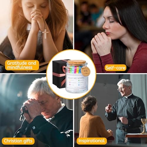 Bible Verse Jar, Read Me When Bible Verses Jar for Emotions and Feelings, Christian Gifts for Women, Men, Birthday Gifts for Mom,Graduation Gift for Her, Prayer Cards Comes With A 48-inch Ribbon Bow