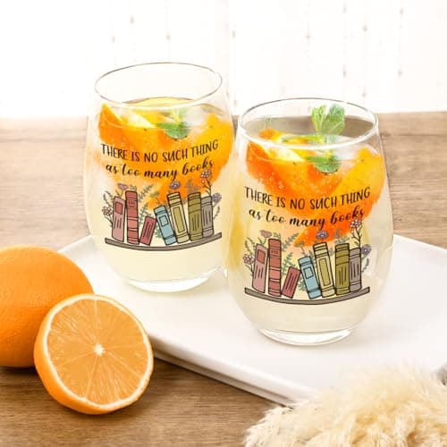 Futtumy Gifts for Book Lovers Women, Book Lover Wine Glasses 17oz, Gifts for Readers Book Lovers, Funny Reading Bookish Book Lovers Gift for Birthday Christmas Mother's Day