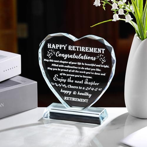 Retirement Gift for Women Men Crystal Best Retirement Gifts Keepsake Meaningful Farewell Gifts for Friends Leaving Gifts Plaque for Women Crystal Happy Retirement Gifts for Doctor Nurses Teacher