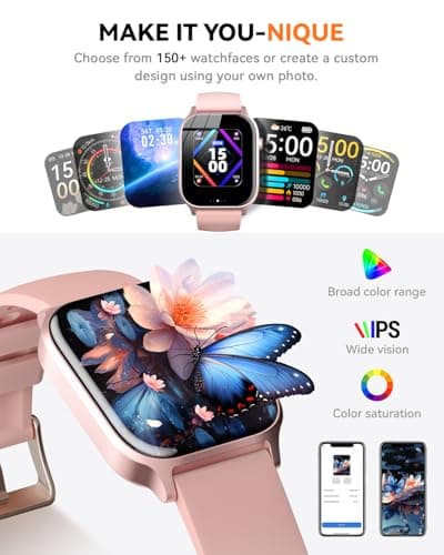 Smart Watches for Women Men, Fitness Tracker Watch with 110 Sports Modes, Step Counter/Sleep Monitor/Pedometer, IP68 Waterproof, Bluetooth Call & Music Control Smartwatch for iPhone/Android