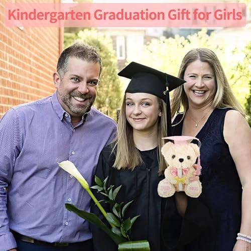 Class of 2025 Graduation Bear - Kindergarten Graduation Gift for Girls,Stuffed Plush Teddy Bear with Cap & Diploma, High School Graduation Gifts for Her, Grad Bear Gift 2025-8 Inch| You DID it (Pink)